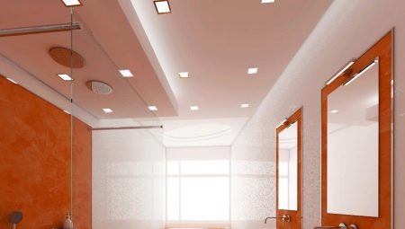 Plasterboard ceiling in a bathroom: pros and cons, design examples