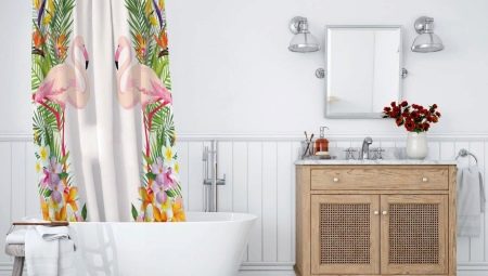 Fabric curtains for the bathroom: types and selection