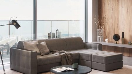 Sofa with pouf: model overview and selection