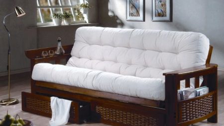 Sofas with wooden armrests