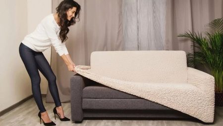How to put on a sofa cover?