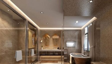 Stretch ceilings in the bathroom: pros and cons, colors and designs
