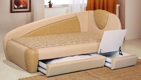 Single sofas with drawers for linen: features and choices