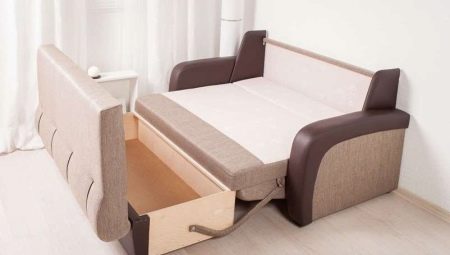 Pull-out sofas with drawers for linen