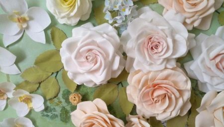 All about flowers from foamiran on the wall