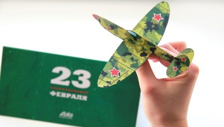 Making crafts in the form of an airplane on February 23