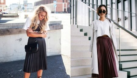 What can I wear with a pleated skirt below the knee?