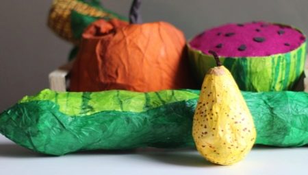 Papier-mâché fruits and vegetables