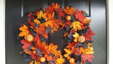 Autumn wreaths made of natural material