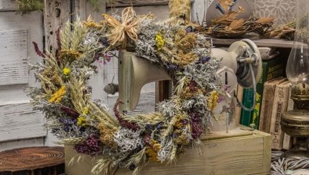Variety of dried flower wreaths