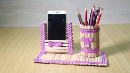 Crafts from ice cream sticks