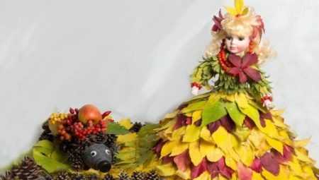Variants of autumn crafts on the theme of the Doll