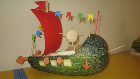 Making a ship and a boat from a vegetable marrow