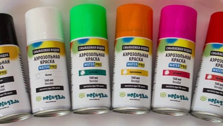 Features of paints in spray cans for fabric