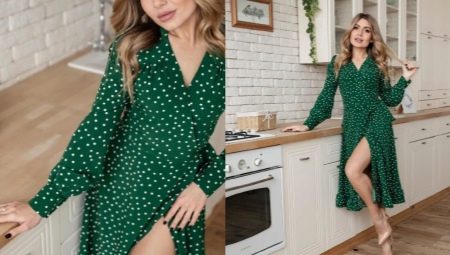 Review of green dresses with polka dots and creating an image with them