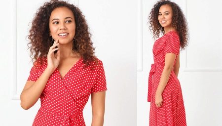 Features of long polka dot dresses