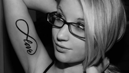 Variety of tattoos with an infinity sign