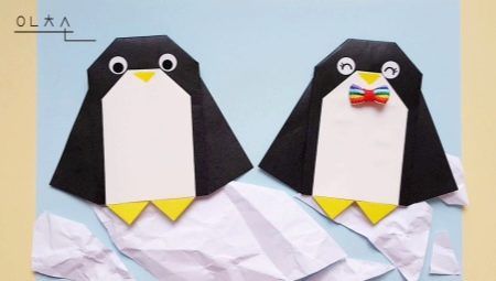Making origami in the form of a penguin