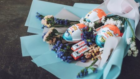 Making sweet bouquets for boys with our own hands