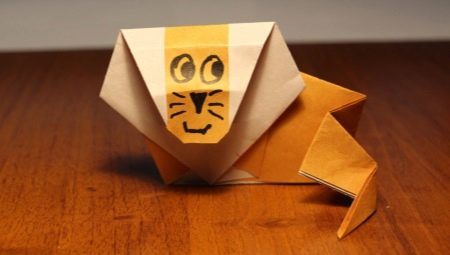 How can you make origami in the shape of a lion?