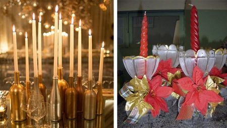 How to make a beautiful candlestick from a bottle?