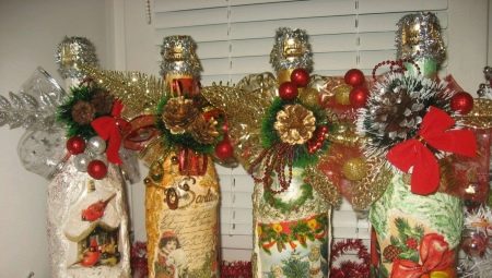 How to decorate a bottle for the New Year?