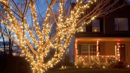 How to decorate a tree with a garland outside?