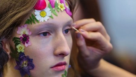 Fashion makeup with flowers