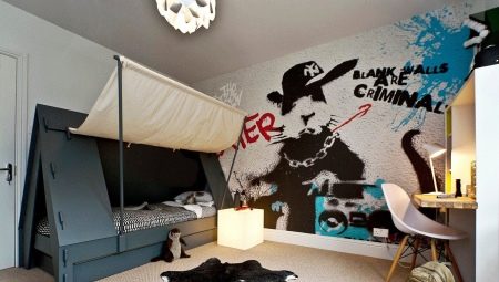Wallpaper graffiti in a teenager's room