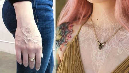 Examen des tatouages blancs pour les filles