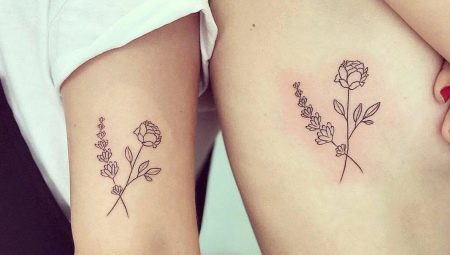 Examen des tatouages appariés pour les petites amies et leur placement