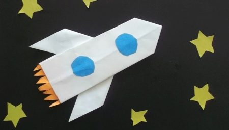 Origami in the form of a space rocket for children