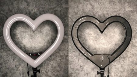 Features of heart-shaped ring lamps and their selection