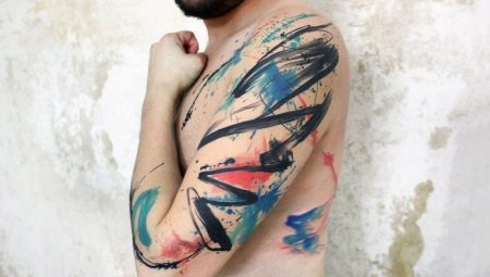 Variety of tattoos in the style of abstraction