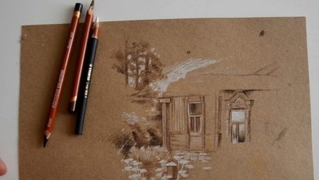Drawings on kraft paper