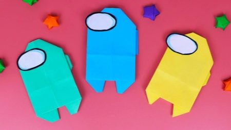 Αναδιπλούμενο origami με τη μορφή χαρακτήρων από το παιχνίδι Among Us
