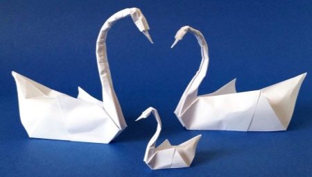 Making a swan using origami technique