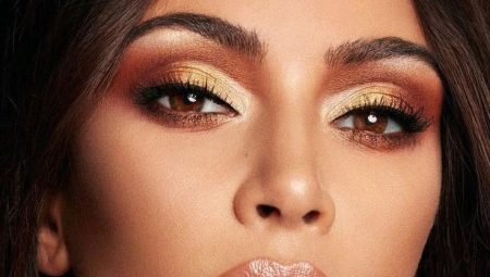 Makeup in brown tones