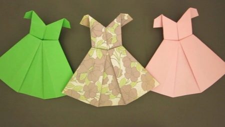 Making origami in the shape of a paper dress