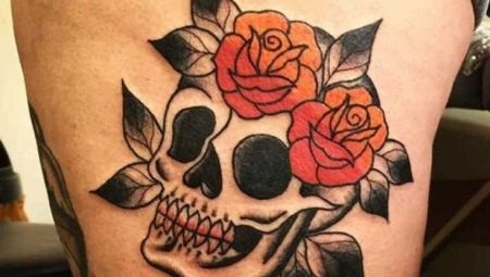 Tatouage Crâne Rose