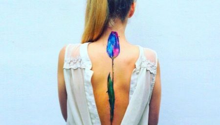 Tattoos along the spine for girls