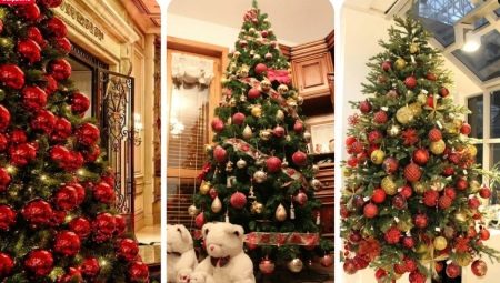 Décoration d'arbre de Noël de couleur rouge et or