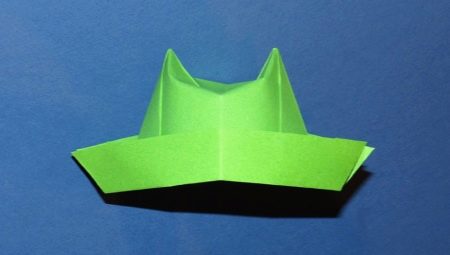 Origami folding options in the form of a hat