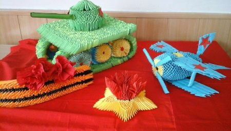Military equipment in origami style