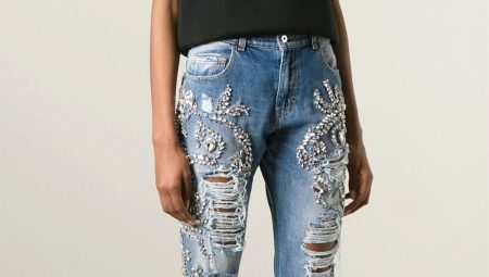 Jeans with rhinestones as part of the wardrobe