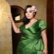 Green evening dress for full