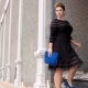 Plus size black evening dress for obese women