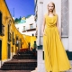 Mustard-colored dress - for showy women