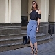 Gray pencil skirt