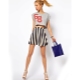 Striped skirt - light silhouette correction and bold print